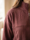 Half Zip-up Collar Top & Jogger Set