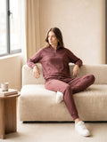 Half Zip-up Collar Top & Jogger Set