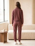 Half Zip-up Collar Top & Jogger Set