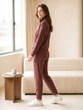 Half Zip-up Collar Top & Jogger Set