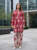 Crimson Floral Lounge Set