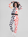 Flower Print Poly French Terry Tracksuit