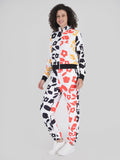 Flower Print Poly French Terry Tracksuit