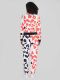 Flower Print Poly French Terry Tracksuit