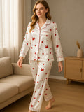 Satin Swan Print Pyjama Set