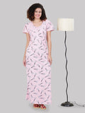 Floral Print Zip Up Maxi Nightdress