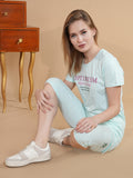 Women's Cotton Printed Top & Basic Capri Set