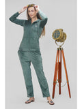 Embroidered Velour Lounge Tracksuit Set