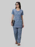 Women's Cotton night suit with pyjama set