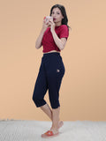 Women's Elastic Waistband Lounge Capris