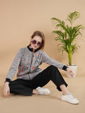 Women Flower Print Fleece Track Suit