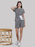 Classy Striped Black Short Set