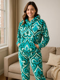 Velour Hoodie & Jogger Lounge Set