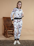 Cartoon Style White Zipper Coord set