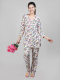 Floral Print Button up Loungewear Set