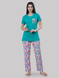 Printed Long Top with Pajama Set