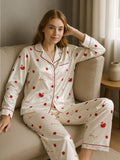 Satin Swan Print Pyjama Set
