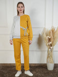 Warm Prime Fleece Mustard Pajama Set