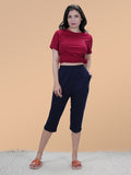 Women's Elastic Waistband Lounge Capris