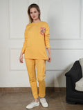 Women Yellow Round Neck Coord Set