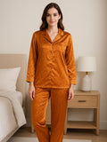 Amber Glow Satin Nightwear Set