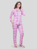 CLASSY CHECK FRONT OPEN PYJAMA SET