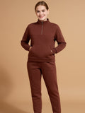 Half Zip-up Collar Top & Jogger Set