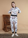 Cartoon Style White Zipper Coord set