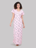 Floral Print Zip Up Maxi Nightdress