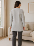 Embroidered Fleece Zip-Tunic Loungewear Set