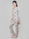 Floral Print Button up Loungewear Set