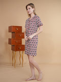 Conversational Printed Cotton Shirt Nightdress