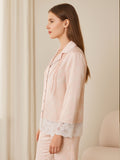 Satin Lace Trim Pyjama Set