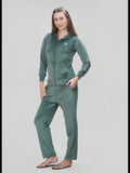 Embroidered Velour Lounge Tracksuit Set