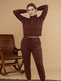 Half Zip-up Collar Top & Jogger Set