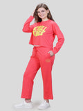 Chill Vibes Hosiery Co-ord Set - Tomato | Round Neck | Long Sleeves | Co-Ord for Women