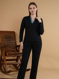 Sinker Jacquard Top & Pyjamas Set