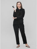 Black Velvet Zip-Up Tracksuit