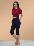 Women's Elastic Waistband Lounge Capris