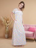 Polka Dot Print Maxi Nightdress