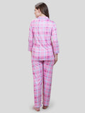 CLASSY CHECK FRONT OPEN PYJAMA SET