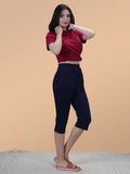 Women's Elastic Waistband Lounge Capris