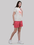 ORANGE COTTON JERSERY SHORTS SET