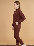 Half Zip-up Collar Top & Jogger Set