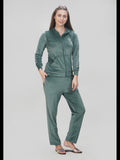 Embroidered Velour Lounge Tracksuit Set