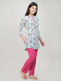 Long Floral Printed Kurti With Pant