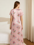 Satin Floral Printed Nightdress