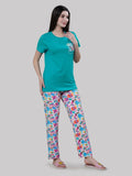 Printed Long Top with Pajama Set