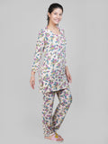 Floral Print Button up Loungewear Set