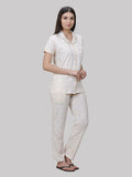 Button Down Front Open Pyjama Set